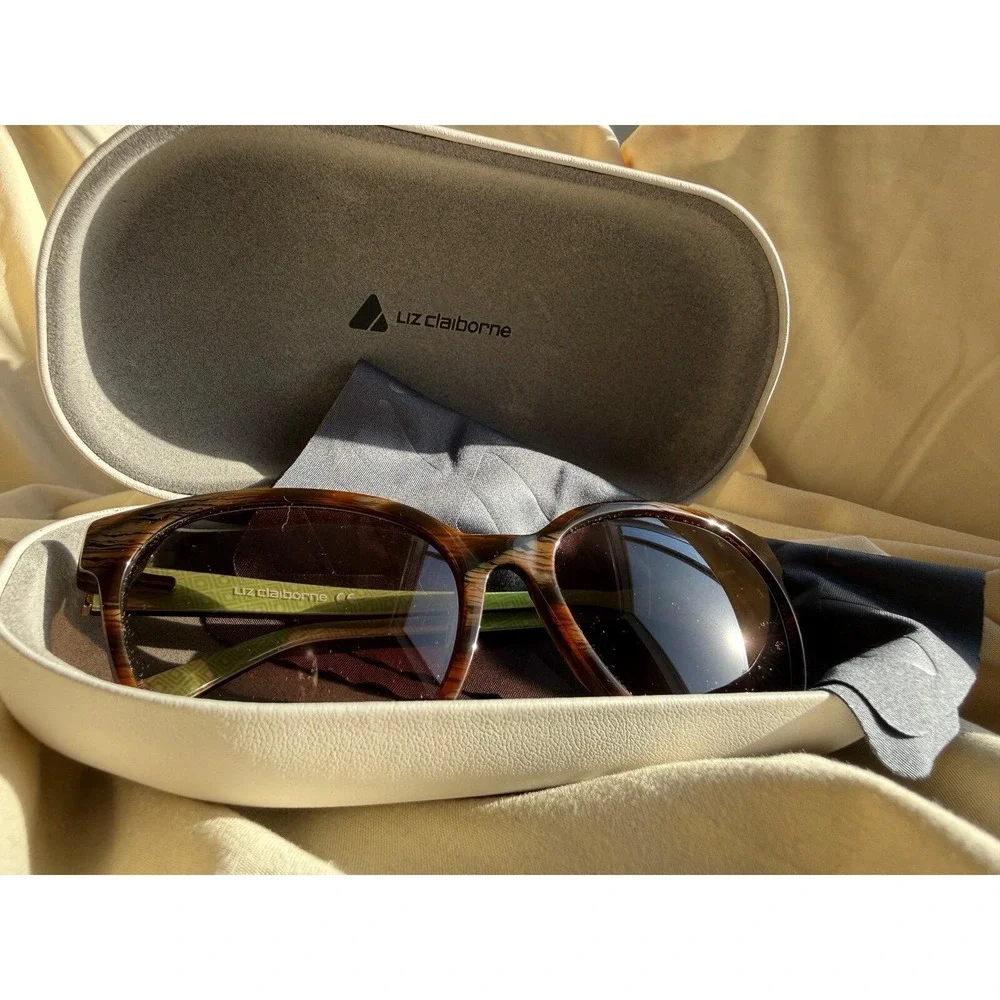 Liz Claiborne Oversized Tortoise Sunglasses w/ Case